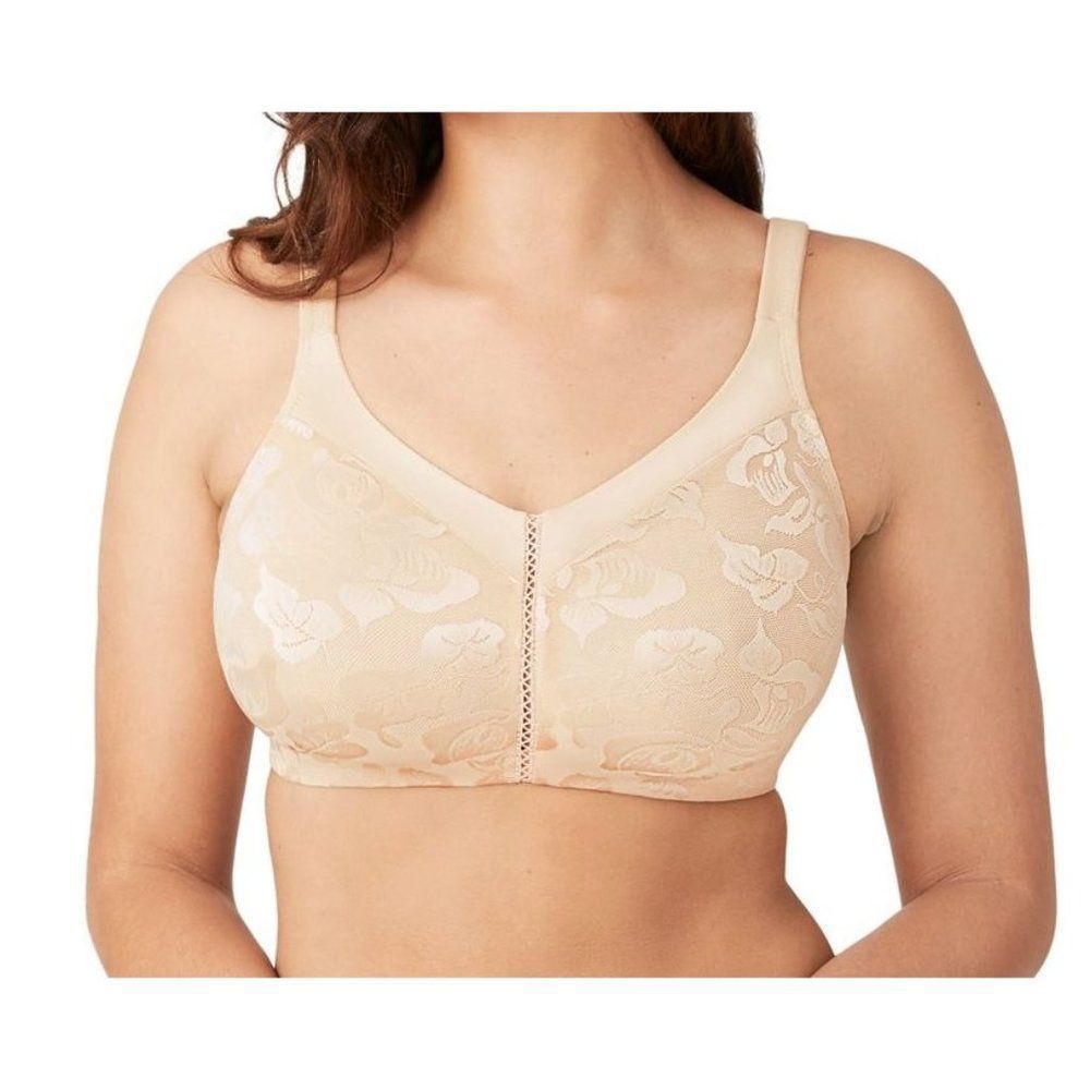 Wacoal Modest Beige Awareness Full Figure Seamless Wire Free Bra Size 44DDD